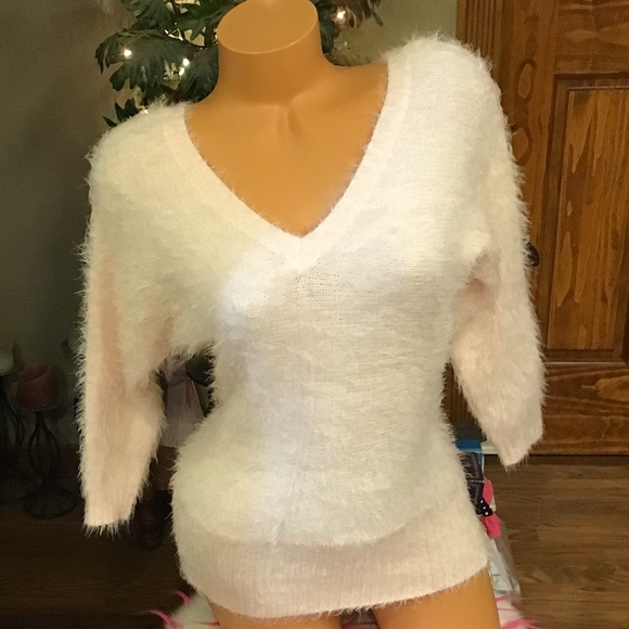 bebe Sweaters - Bebe eyelash dbl v neck sweater S EUC